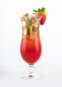 Strawberry mojito - beautifully plated and ready to enjoy